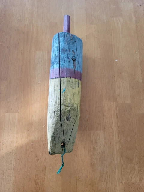 Vintage Authentic Weathered Wooden Lobster Buoy Float  Coastal Nautical