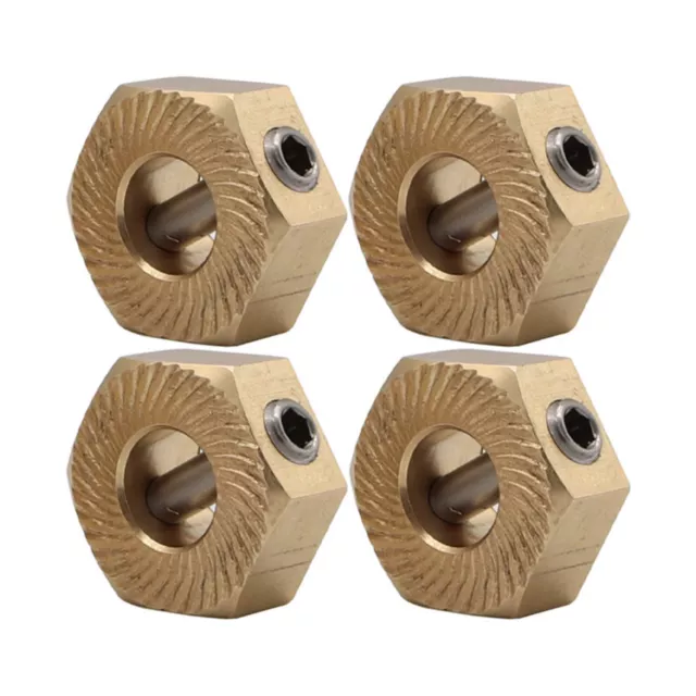 4Pack 17mm Durable Replace Brass Hex Wheel With Screws For Axial SCX6 1/6 RC Car
