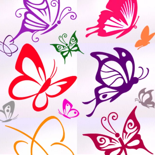 Wandtattoo Wandsticker Wandaufkleber Wohnzimmer Schmetterlinge 3er Set Auswahl