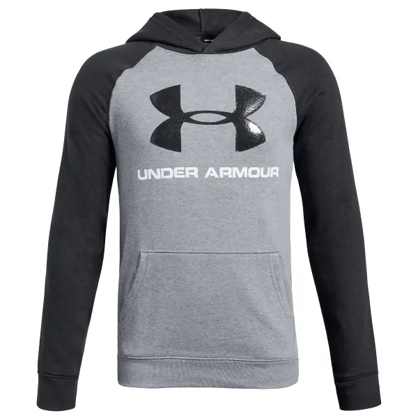 UNDER ARMOUR Boy's 'UA RIVAL' 1325328 LOGO Steal Light Heather HOODIE  - YLG