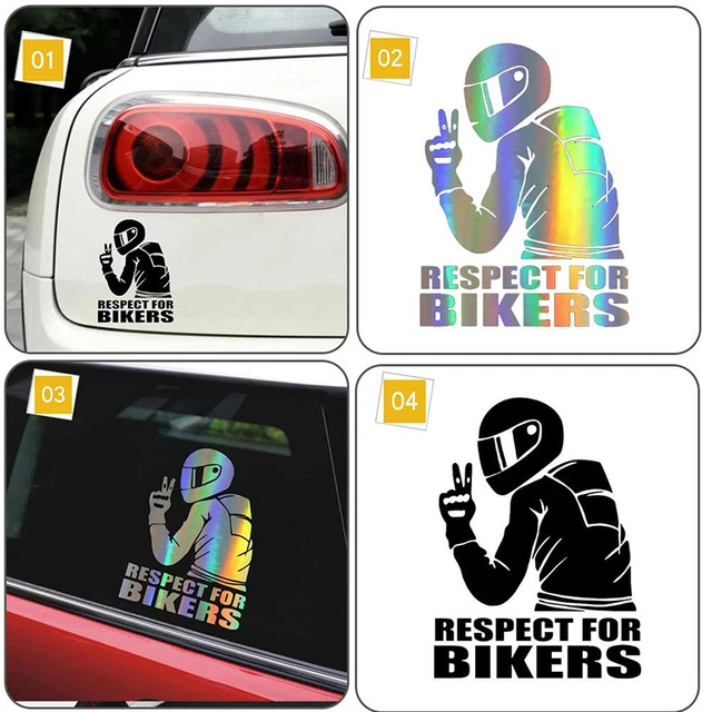 2pcs 15x11CM Respect Biker Sticker For On Car Motorcycle Vinyl 3D Stickers+ GA