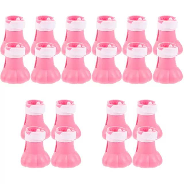 20 Pcs Rose Gel De Silice Couvre-pieds Chat En Silicone Housses