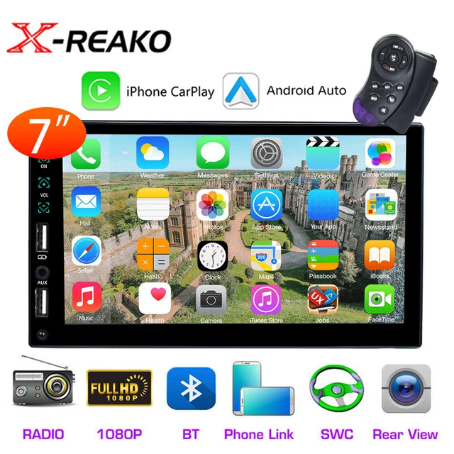 Single 1 Din Car Stereo Radio 7" Carplay/Android Auto Touch Screen FM MP5 Player
