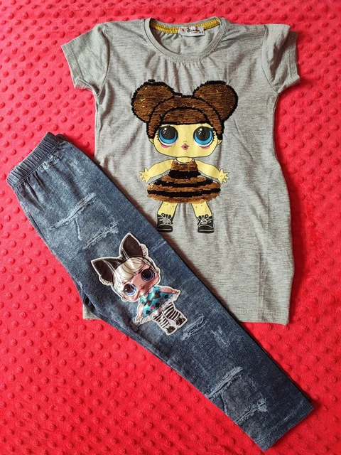 LOL Surprise Disney Belle Girl's dress leggings outfit set bundle size 4-5 years 2