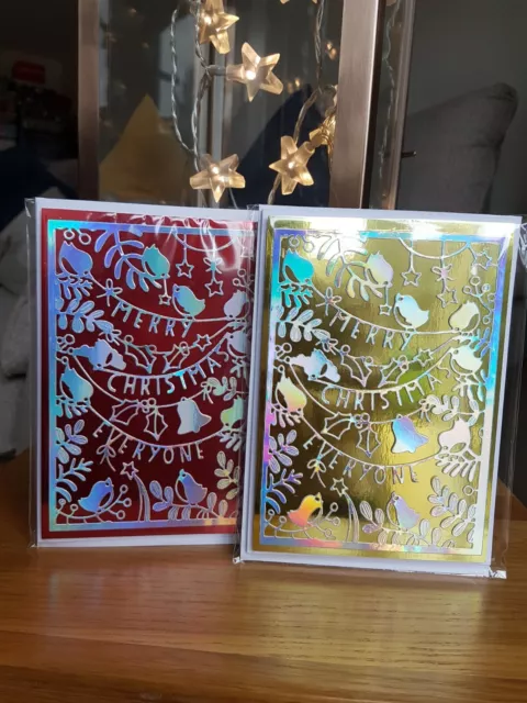 Pack Of Two Luxury Handmande Christmas Cards.