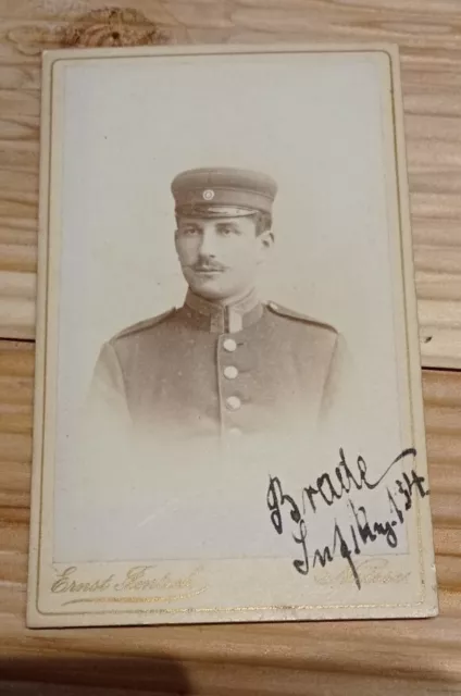 PORTRAIT-FOTO - CDV - Ernst Tentsch- Soldat - Brade Inft.Reg 134.