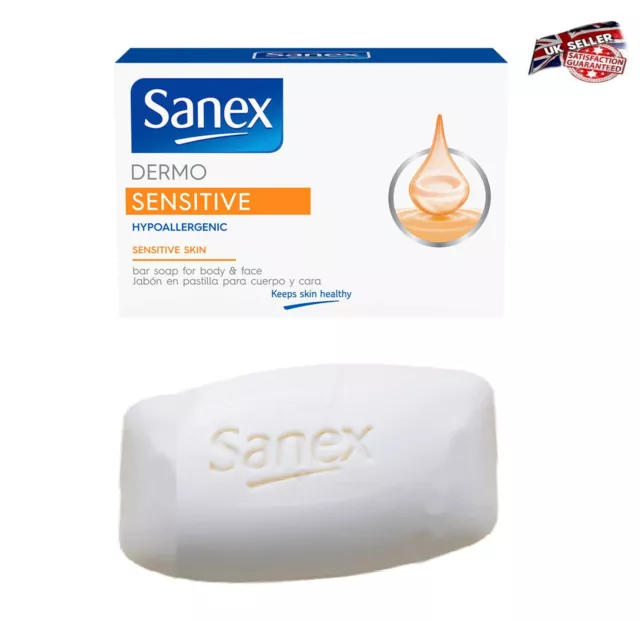 Sanex Dermo Hypo-Allergenic Sensitive Skin Soap Bar for Body & Face