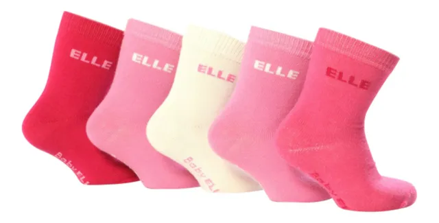 Baby Elle - Calzini semplici per ragazze, tanti colori (confezione da 5 paia), BE01