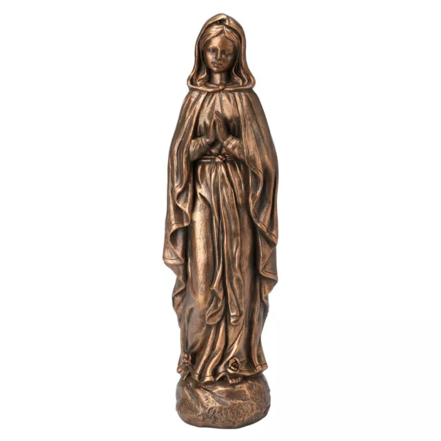 Heilige Maria ca. 30cm Mutter Gottes Figur Bronze-farbig Madonna Grabstein Staue