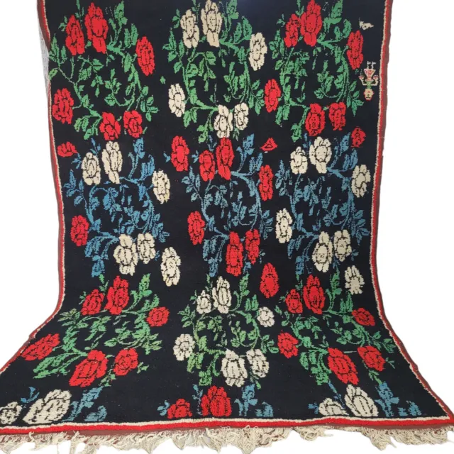 Vintage Moroccan Azilal Rug Handmade Boujad Flowers Carpet Berber Tribal Wool