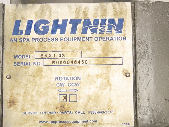 Lightnin EKXJ-33 Clamp-Mount Drum Tank Mixer Agitator .3Hp 1725 RPM 230/460V 3PH