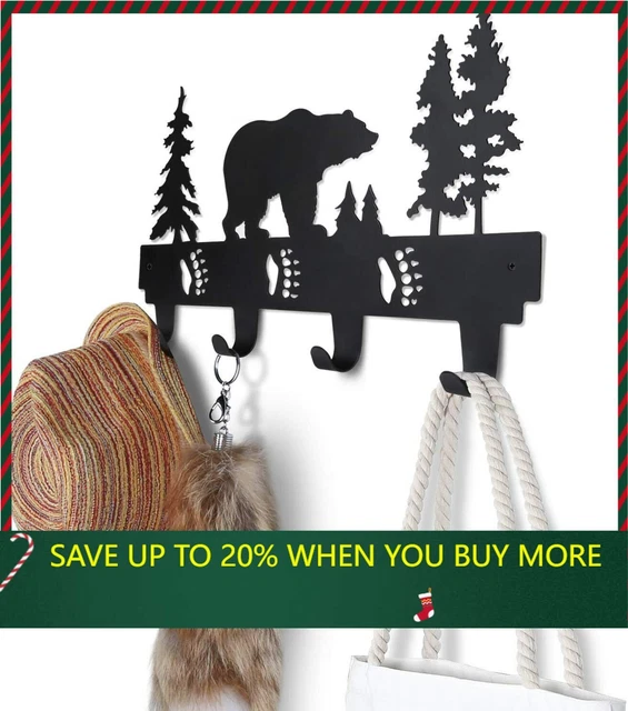 Coat Hooks Wall Mounted Entryway Dog Leash and Key Holder Clothes Hat Rack