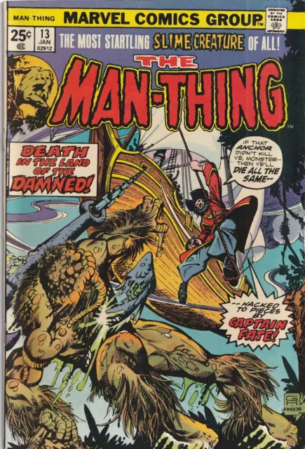 "The Man-Thing" 13, January 1975; Marvel Comics Group comic book: very good