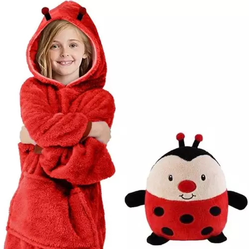 Ladybug Huggle Cuddly Pets Two in One Hoodie and Pillow Soft Toy