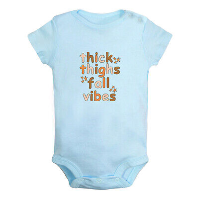 Thick Thighs & Fall Vibes Funny Rompers Baby Bodysuits Newborn Infant Jumpsuits
