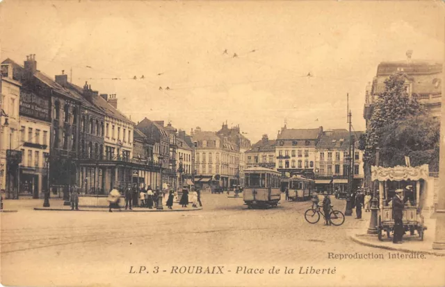 Cpa 59 Roubaix Place De La Liberte