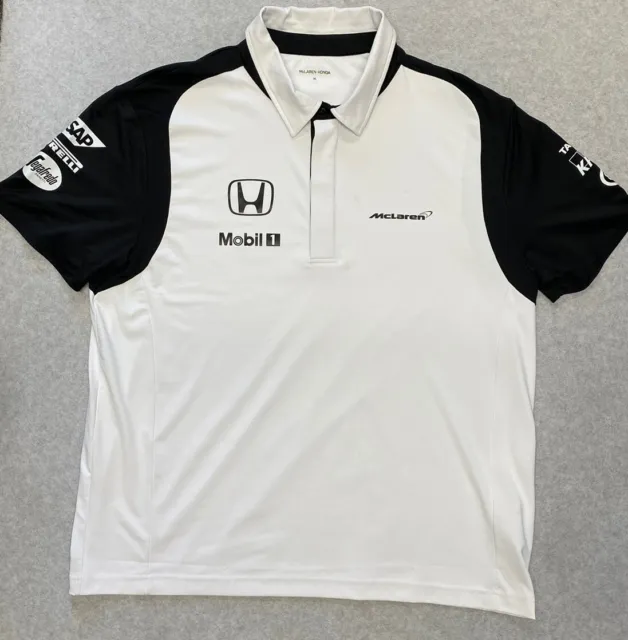 Polo uomo Honda McLaren XL bianco e nero merce ufficiale