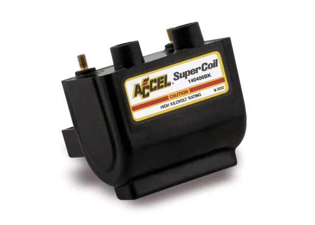 Accel Motorcycle Dual Fire Super Ignition Coil - Black - 4.7 Ohms - 140406BK