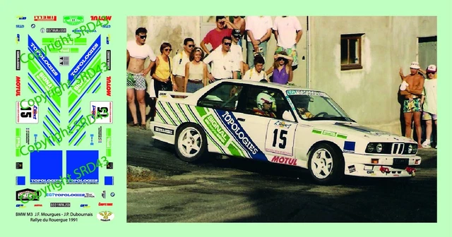 Planche De Décalcomanies 1/43 BMW M3 E30 Rallye Monte-Carlo 1995 - Neuf Pour Modélisme