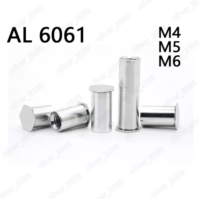 Aluminum 6061 Blind Hole Rivets Column Nuts Hex Head M4 M5 M6