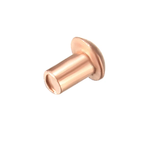 200Pcs 3/32" x 5/32" Tête ronde Cuivre Solide Rivets Attaches