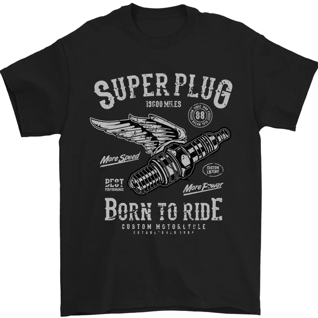Super Spina Moto Cafe Racer Biker T-Shirt 100% Cotone