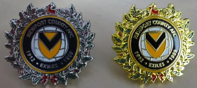 NEWPORT COUNTY AFC Christmas Enamel Lapel Pin Badge