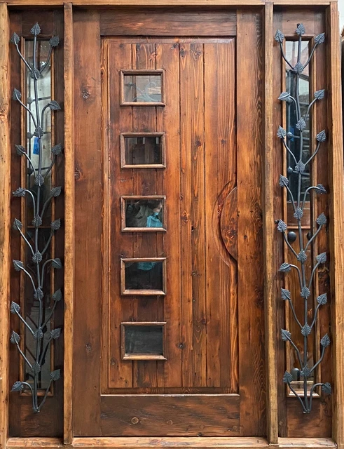 Rustic reclaimed lumber DOOR square top side lites castle winery story book Tree