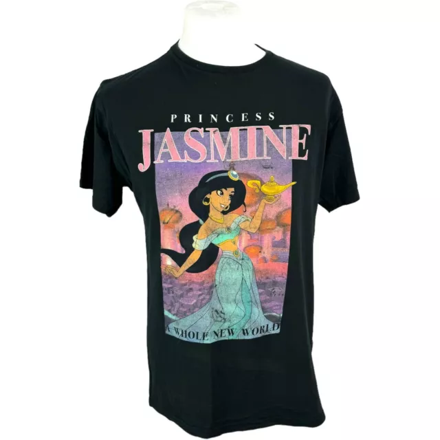 Disney T Shirt Large Black Princess Jasmine Graphic Tee Oversized Y2k Summer Tee