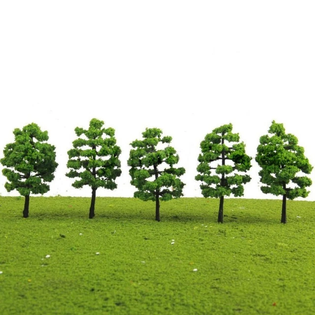 Lot De 50 Arbres Miniatures Pour Maquettes, Dioramas Et Paysages - Hauteur Environ 7 Cm - Vert Vif