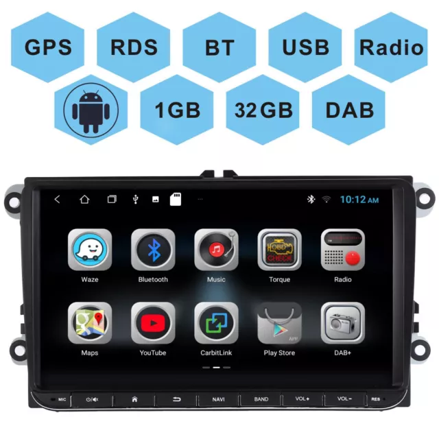 For VW GOLF MK5 MK6 Apple Carplay Car Stereo Radio Android 12 Player GPS 32GB