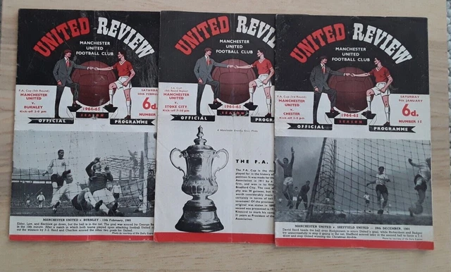 MANCHESTER UNITED 1964/65 Home FA Cup Programmes from menu £2.50