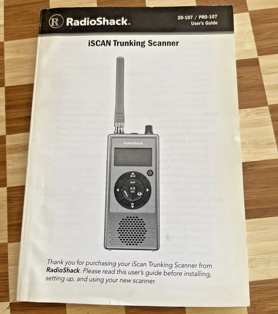 RADIO SHACK MANUAL IScan Trunking Scanner Handheld Radio PRO107 20107