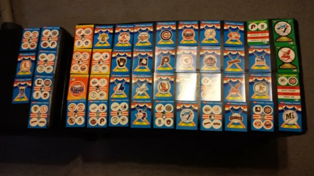 1980s + 90s FLEER Baseball MLB Team Logo 46 Stickers Lot. Lots of Teams. Exc