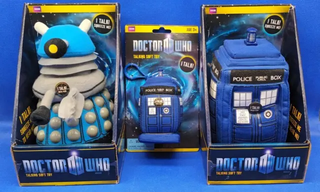 Doctor Who Plush Tardis - Blue Dalek & Mini Tardis Lights & SFX BNIB BBC Dr Who