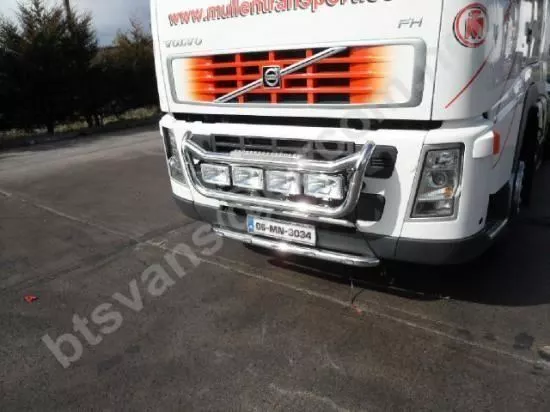 To Fit Volvo FM Series 2 3 Stainless Low Bumper Nudge Bar + White Flush LEDs x5