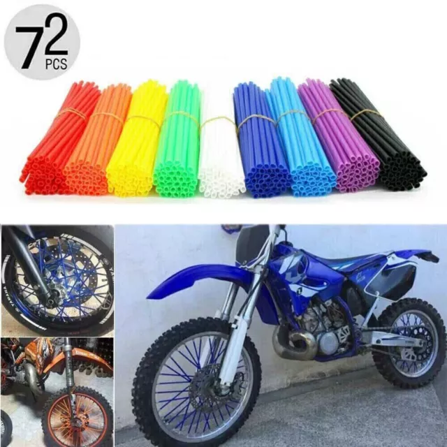 72pcs Motorcycle Spoke Skins Covers Wraps Bicycle Motorbike Wheel Pipe Guard UK