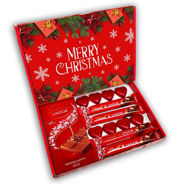 LINDT LINDOR MILK Chocolate Bars Love Hearts Present Hamper Christmas