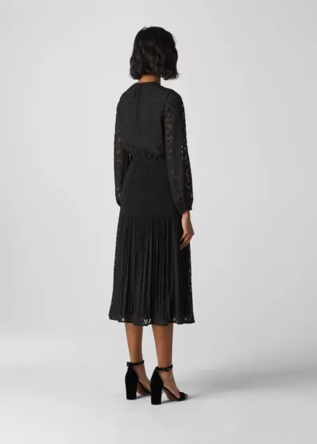 WHISTLES Nicolette Dress UK 8 Animal Devore  Black Midi Midaxi  RRP 229 BNWT 3