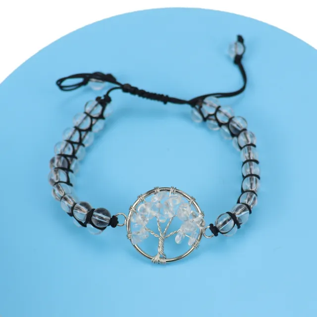 7 Chakra Tree Of Life Charm Bracelet Natural Rock Quartz GemStones Reiki Healing