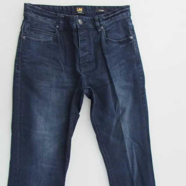 Lee L2 Slim Jeans Mens Size W30 L30 Dark Blue Denim Button Fly