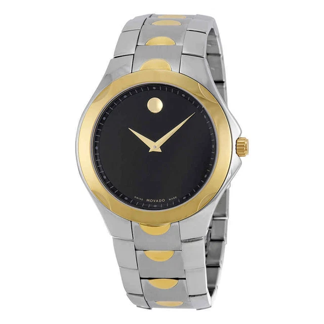 Movado Luno Sport Black Dial Two-tone Men's Watch 0606906