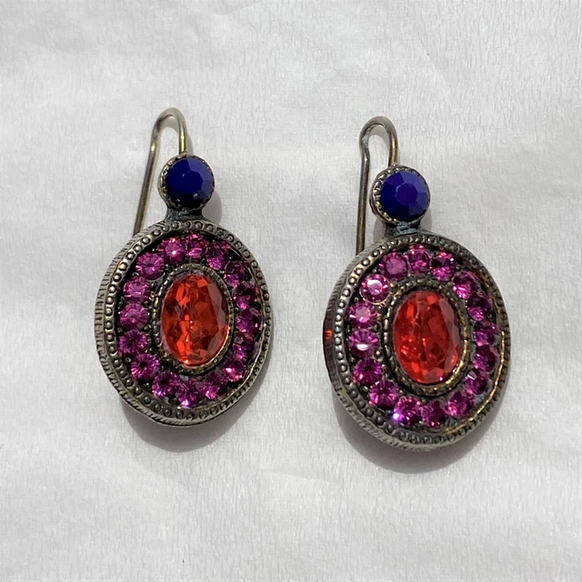 boucles d'oreille cristal paradis 8 mm multicolore chatoyant brillant