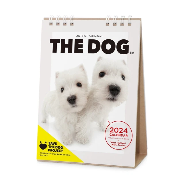 THE DOG 2024 Calendar Desktop size West Highland White Terrier 130x218