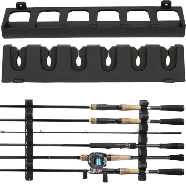 HORIZONTAL BOAT ROD Rack Storage Stand Holder 6 Pole Wall Mount Fishing Gear  Set $12.99 - PicClick