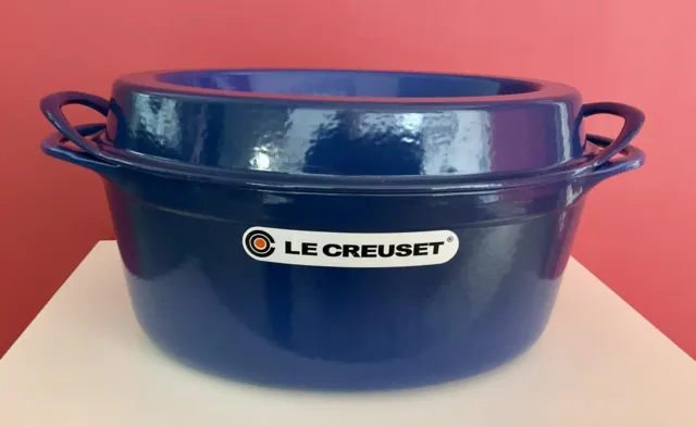 Le Creuset Cast Iron Oval Doufeu 32 (cm) Roaster/Dutch Oven, New (no box)  Blue