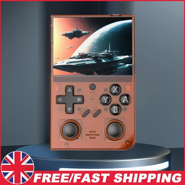 Console Portatile Retrò R36MAX – Schermo IPS 4 Pollici, 64 GB, Oltre 18.000 Giochi, Batteria 4000 MAh, Colore Rosso Trasparente