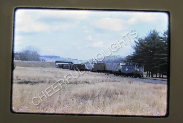 Original '67 Kodachrome Slide BM Boston Maine Caboose end of Train action  34H11