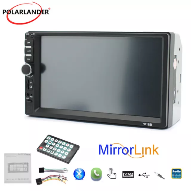 Autoradio Doppia 2Din 7" Stereo Bluetooth USB TF FM AUX MP5 Lettore Touch Screen