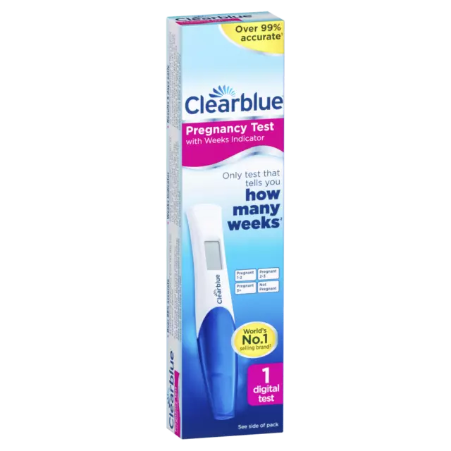 Prueba de embarazo Clearblue con indicador de semanas 1 prueba digital más del 99% de precisión